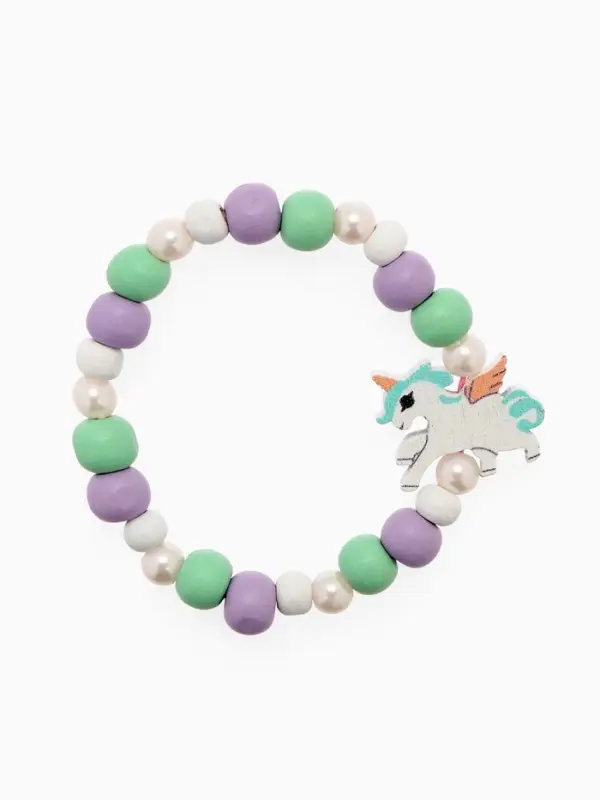 Набор детских украшений Выбражулька &laquo;Единорог&raquo;, 2 предмета: бусы, браслет, разноцветный