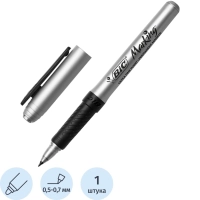 Маркер перманентный BIC резиновый грип, черный, 0,7мм