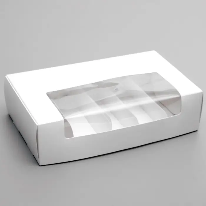 Коробка складная, под 5 эклеров, белая, 25&times;15&times;6.6 см