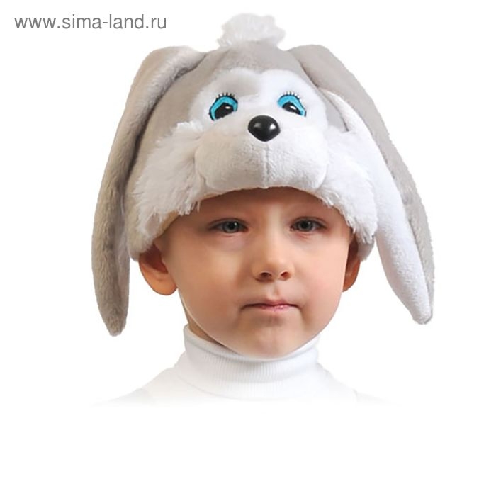 Шапка  Шапка "Зайчик серый"  плюш, размер 52-54 см