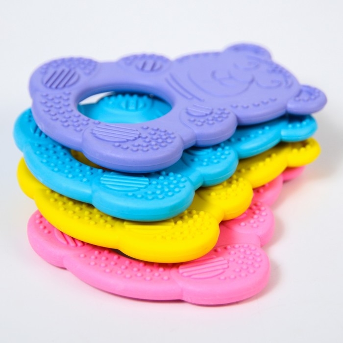 Прорезыватель силиконовый «Мишутка», цвет МИКС, КНОПА Прорезыватель силиконовый «Мишутка», цвет МИКС, КНОПА