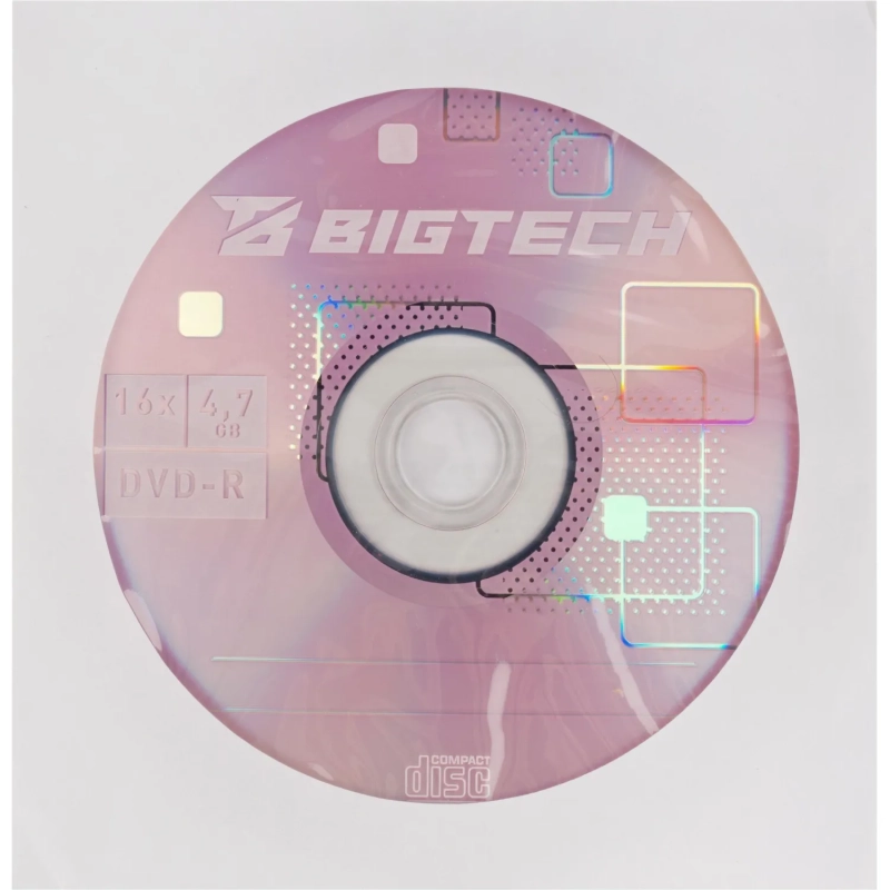 Носители информации Bigtech YDVDRB005 DVD-R 4,7 Гб/16x/1шт конверт белый