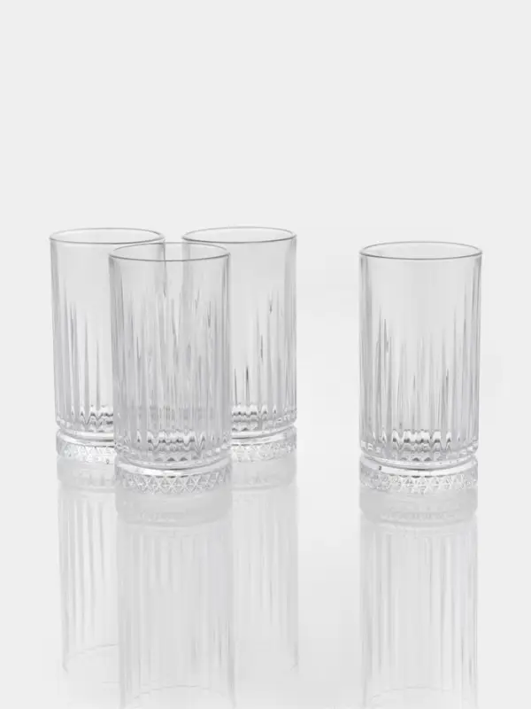 Набор стаканов Paşabah&ccedil;e Elysia, 450 мл, 4 шт., стекло, прозрачный