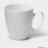 Кружка Magistro White gloss, 400 мл, фарфор, белая