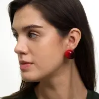 Серьги &laquo;Вишня&raquo;, красные в золоте