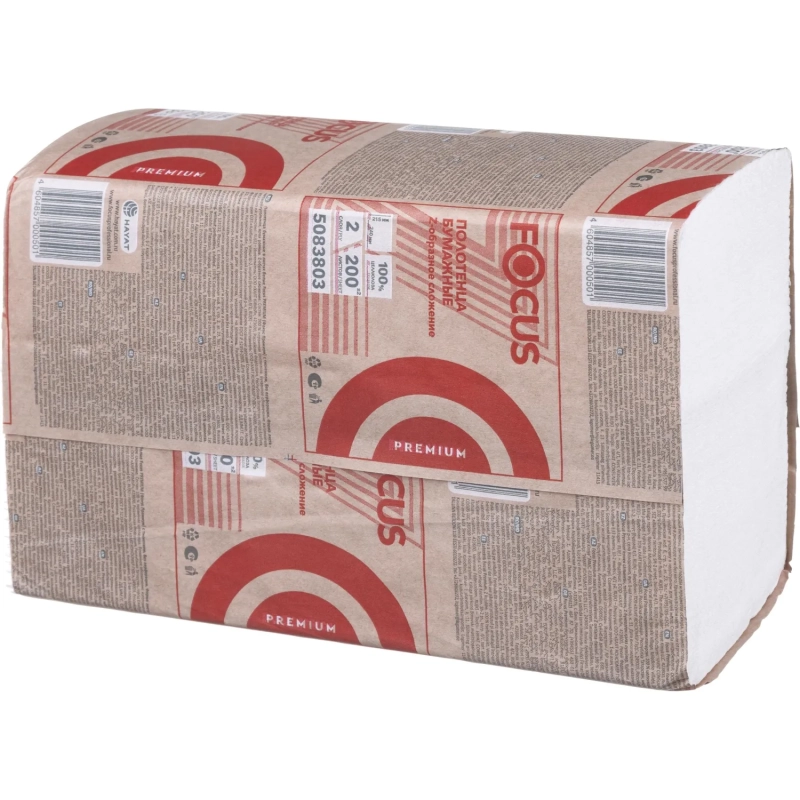 Полотенца бумажные д/дисп. FOCUS Premium Z-сл 2 сл 24х21,5см 200л/20пач/уп