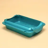 Туалет средний с бортом и сеткой 36&times;26&times;9 см, лоток+сетка+борт бирюзовые