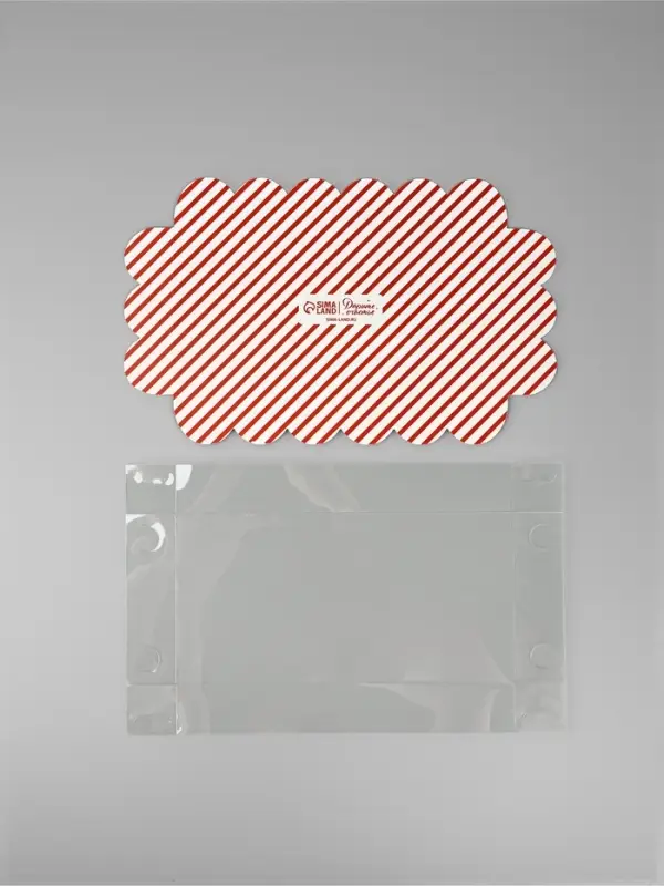 Коробка для кондитерских изделий с пластиковой крышкой &laquo;С Новым годом!&raquo;, 10.5&times;21&times;3 см