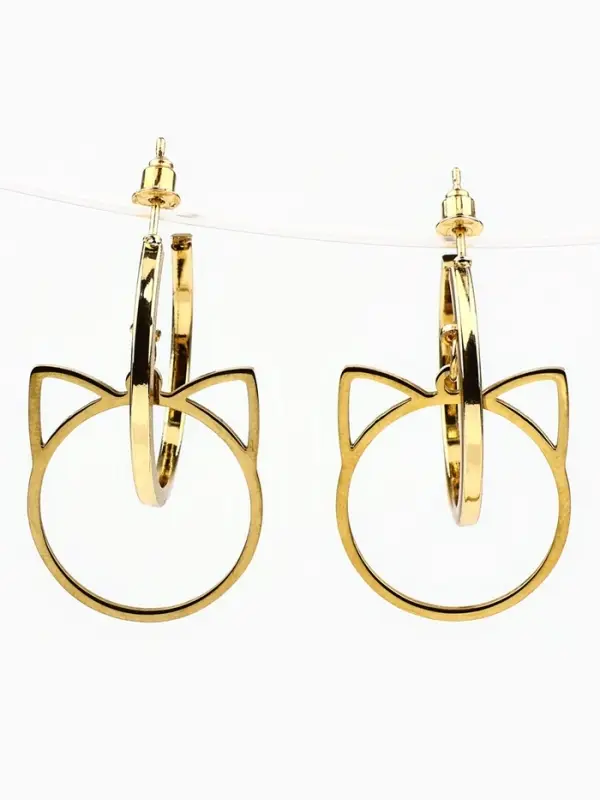 Серьги кольца с подвесом Cute, 3 см