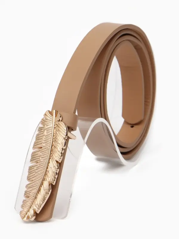 Ремень жен 03-01-01-04, 2*0,3*110 см, без винта, пряжка золото, гвоздик, бежевый