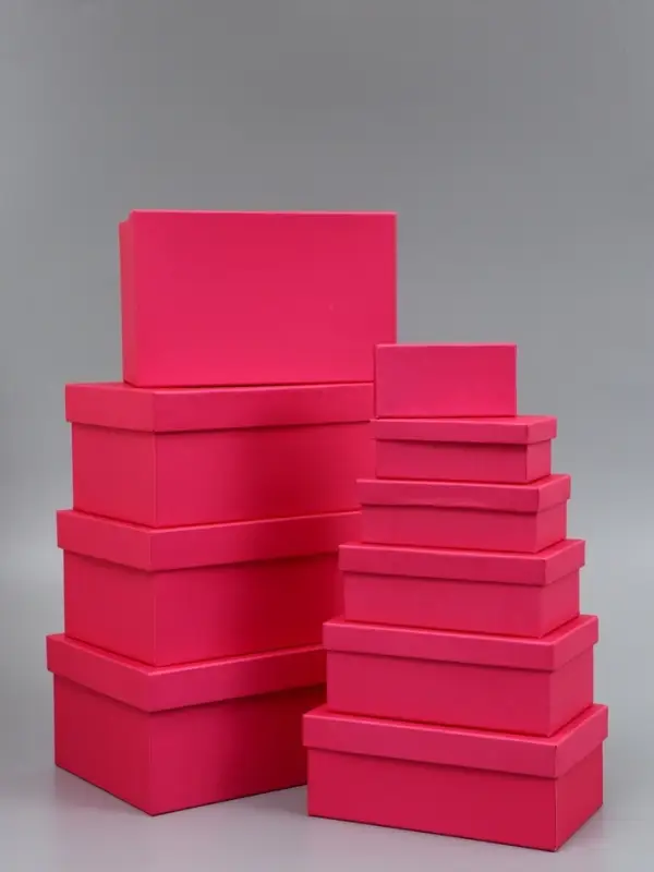 Набор подарочных коробок 10 в 1 , "Фуксия", 30 х 19 х 12 - 12 х 6,5 х 4 см