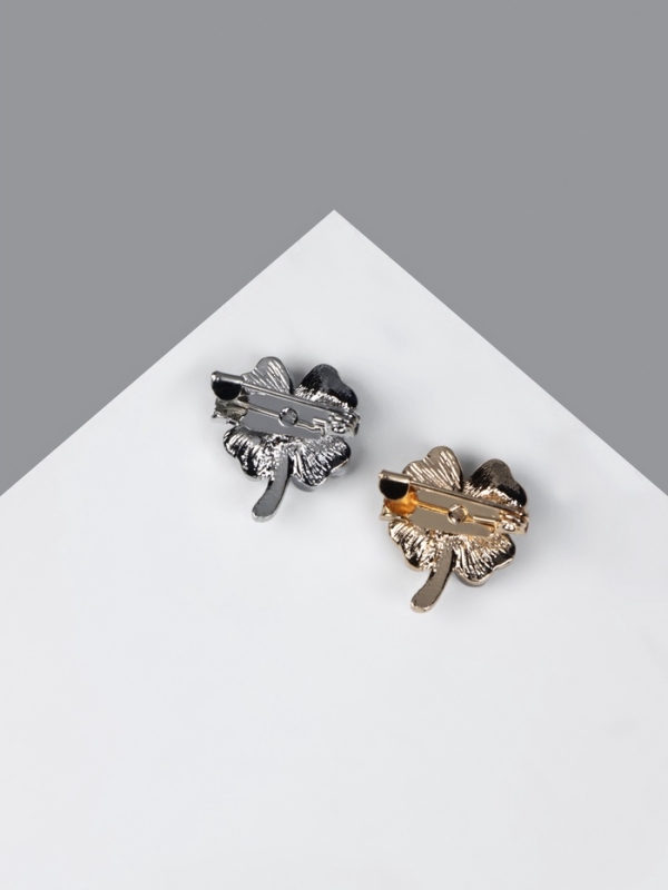 Брошь «Клевер» кошачий глаз, МИКС(неделимая фасовка 12 шт., цена за шт.)