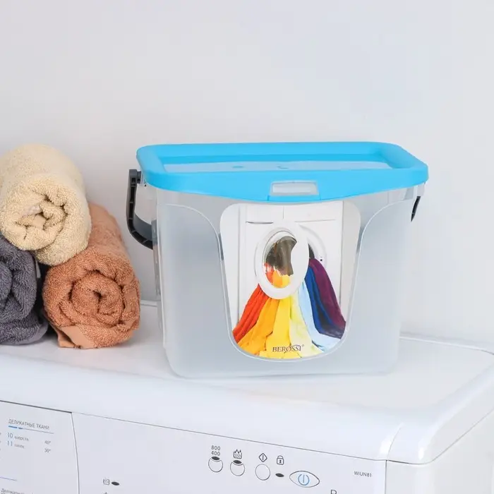 Контейнер для стирального порошка с ручкой, 6 л, голубая лагуна