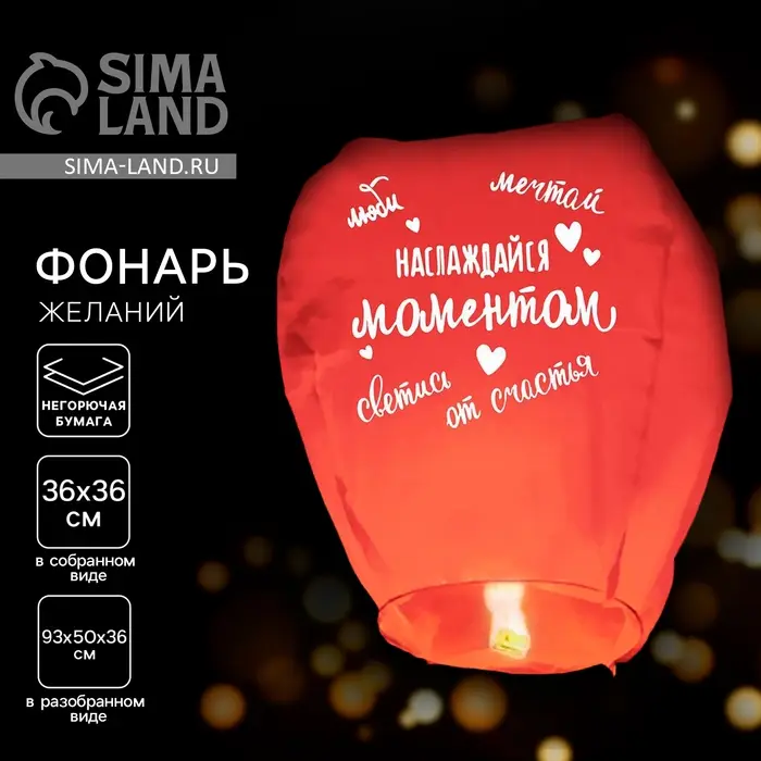 Фонарик желаний &laquo;Наслаждайся моментом&raquo;, купол