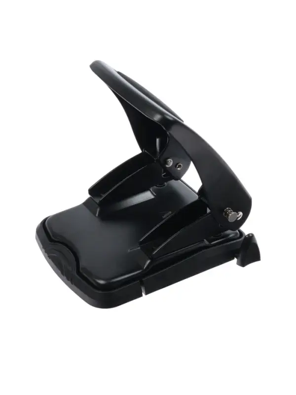 Дырокол металлический, 40 листов, с линейкой, чёрный