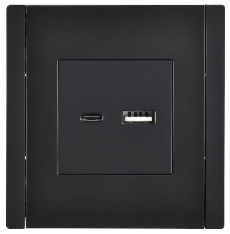 FORTE&PIANO Розетка USB A+C 3,1А FP150 черный IEK