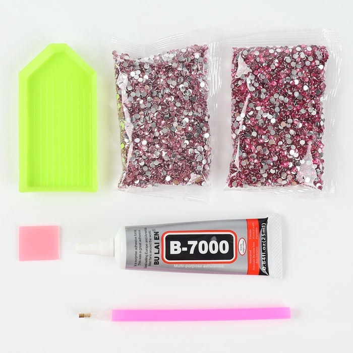 Алмазная мозаика на фигурке с полным заполнением «Зайка», розовый Алмазная мозаика на фигурке с полным заполнением «Зайка», розовый