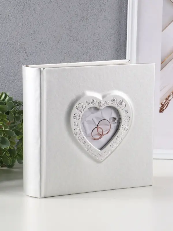 Фотоальбом Делюкс 200ф 10X15см, бум.карм.с мемо, книжн. пер-т., серебро