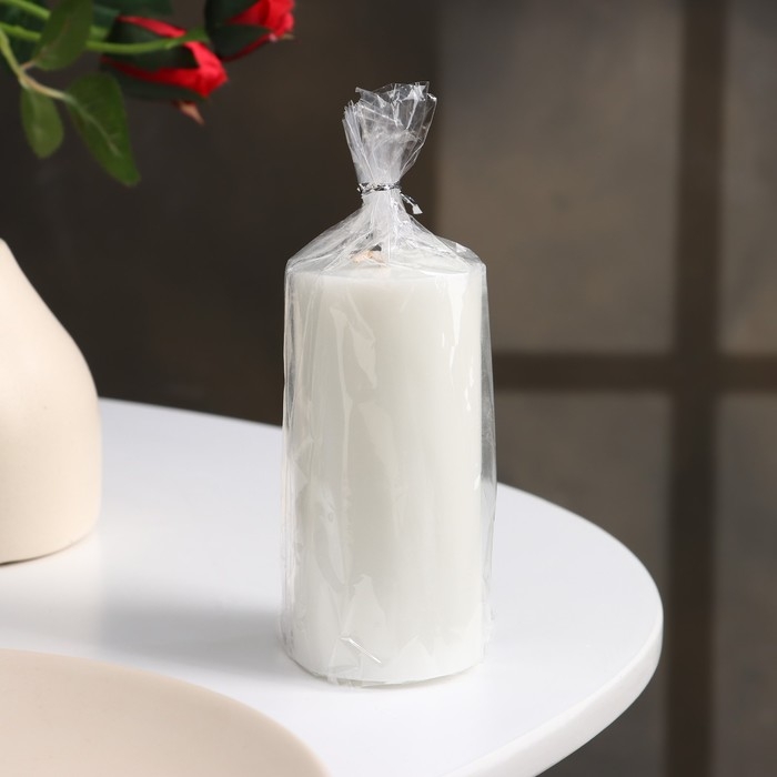 Свеча - цилиндр гладкая, 5&times;10 см, белая, 6 ч