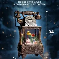 Светодиодная фигура &laquo;Телефон&raquo; 34&times;16&times;9 см, от батареек 3хААА, музыка, USB, свечение тёплое белое
