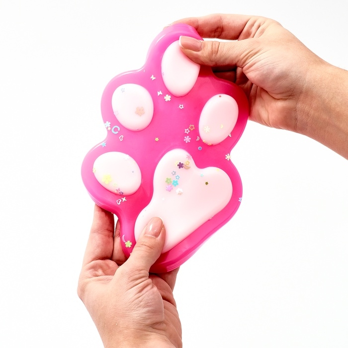 Сквиш антистресс - игрушка «Кошачья лапка», с блёстками, МИКС