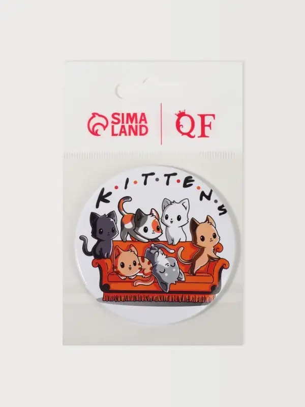 Зеркало карманное KITTENS, d=7 см, разноцветное