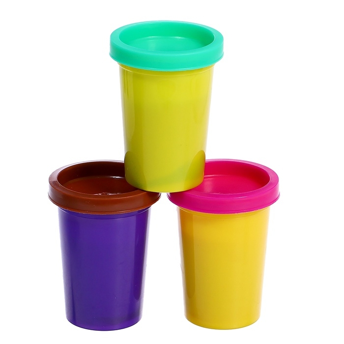 Набор для игры с мягким пластилином «Зверятки», 3 баночки с массой для лепки, 5 предметов Набор для игры с мягким пластилином «Зверятки», 3 баночки с массой для лепки, 5 предметов