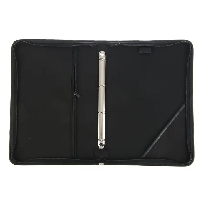 Папка деловая Calligrata &laquo;Лайт&raquo;, искусственная кожа, для бумаг, для офиса, с кольцевым механизмом 4, 360&times;260&times;30 мм, чёрная