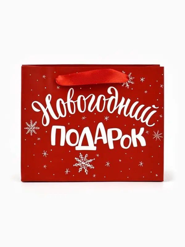 Пакет подарочный новогодний ламинированный &laquo;Новогодний подарок&raquo;, S 5.5 см &times; 15 см &times; 12 см