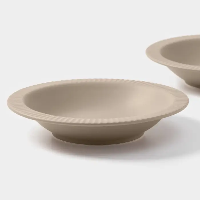 Тарелки Magistro Jarwah Lausanne, 550 мл, 21.3&times;4 см, глубокие, набор 2 шт., фарфор, бежевые