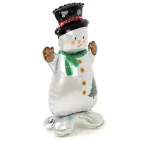 Воздушный шар фольгированный 47" «Снеговик в цилиндре», под воздух