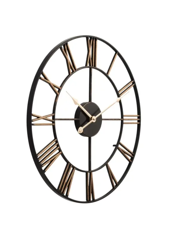 Часы настенные интерьерные, Лофт, бесшумные, плавный ход, d=47.5 см, корпус чёрный с бронзой