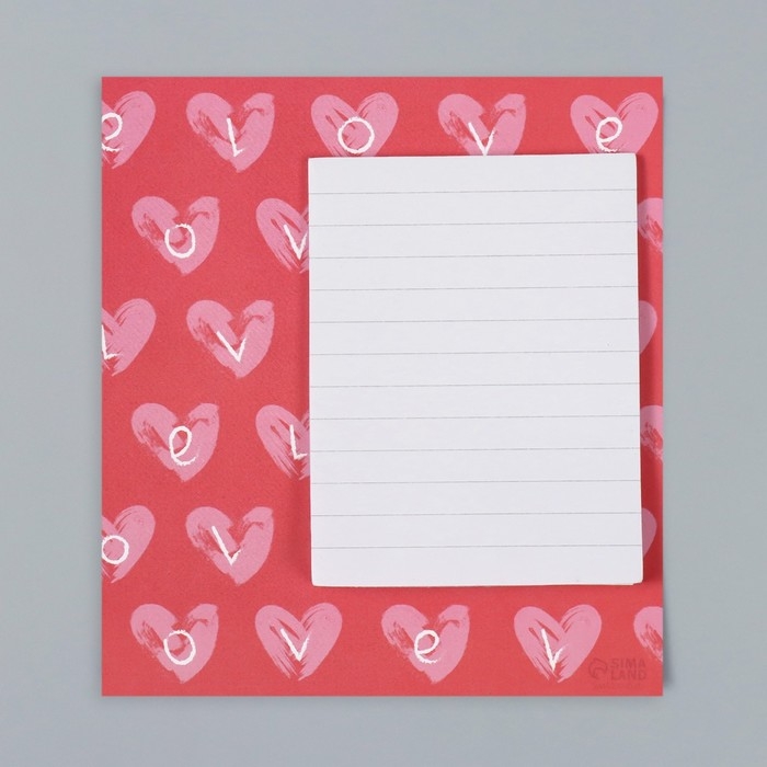 Магнит с блоком для записей Магнит с блоком для записей "Сердечки. Любовь" 11,5х12,5 см