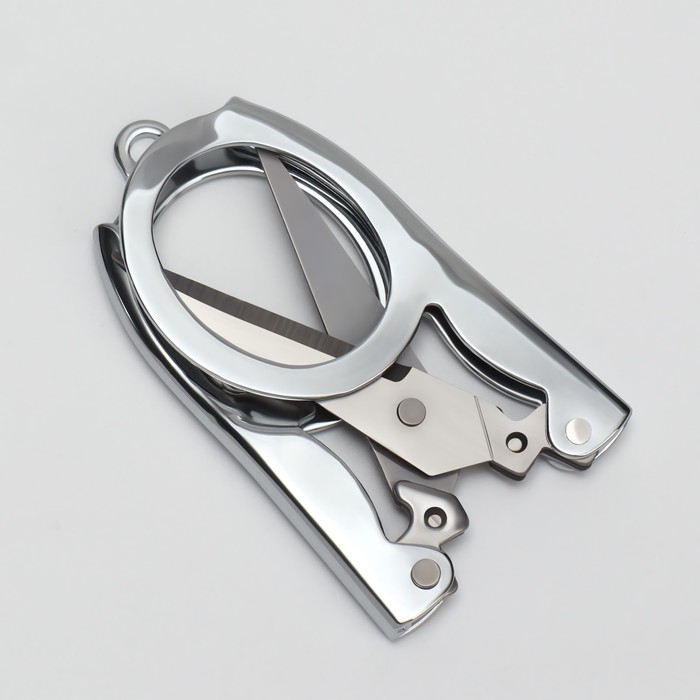 Ножницы маникюрные, складные, прямые, 10,5 см, цвет серебристый Ножницы маникюрные, складные, прямые, 10,5 см, цвет серебристый