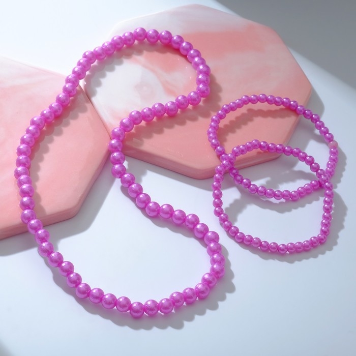 Набор детский «Выбражулька» 2 предмета: бусы, браслет, бусинки Набор детский «Выбражулька» 2 предмета: бусы, браслет, бусинки