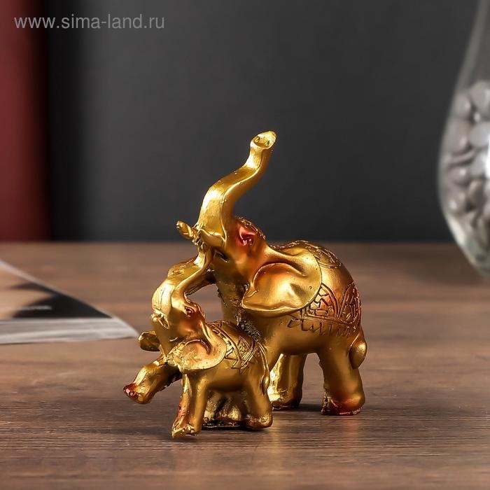 Сувенир полистоун Сувенир полистоун "Слон со слонёнком мозаика на попоне"МИКС 12х12х4 см