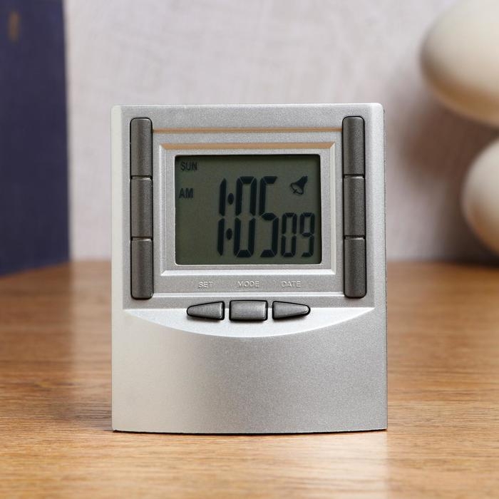 Часы - будильник электронные  Часы - будильник электронные "Альтаир" настольные, 7.5 х 9 см, ААА