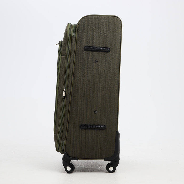 Чемодан большой 95 л (L), отдел на молнии, с расширением, кодовый замок, 4 колеса, наружный карман, цвет хаки Чемодан большой 95 л (L), отдел на молнии, с расширением, кодовый замок, 4 колеса, наружный карман, цвет хаки