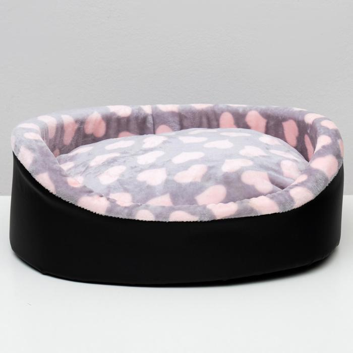 Лежанка  Лежанка "Оксфорд" №4, с мехом, 53 х 43 х 16 см микс цветов