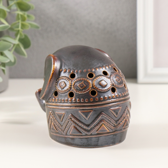 Сувенир керамика Сувенир керамика "Слонёнок. Этнические узоры" коричневый 8х12,5х9 см