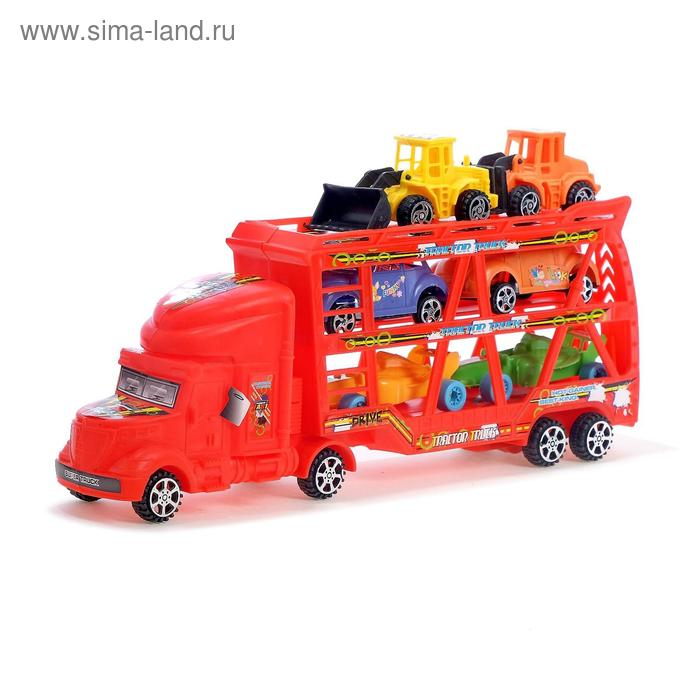 Грузовик инерционный «Автовоз» 3-х уровневый, с 6 машинами, цвета МИКС Грузовик инерционный «Автовоз» 3-х уровневый, с 6 машинами, цвета МИКС