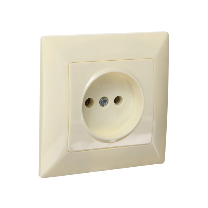 Розетка одноместная Luazon Lighting  Розетка одноместная Luazon Lighting "Антей", 10 А, скрытая, без з/к, бежевая