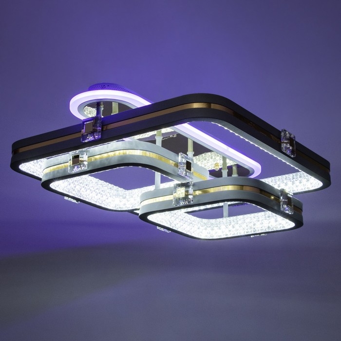 Люстра с ПДУ Люстра с ПДУ "Люминара" 3хLED 88Вт 3000-6000К RGB серый золотой 50х47х16см