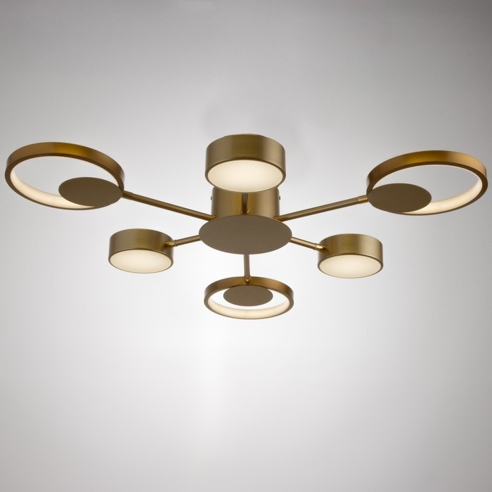 Люстра с ПДУ 2301/6GD LED 120Вт 3000-6000К золото 75х75х8 см BayerLux