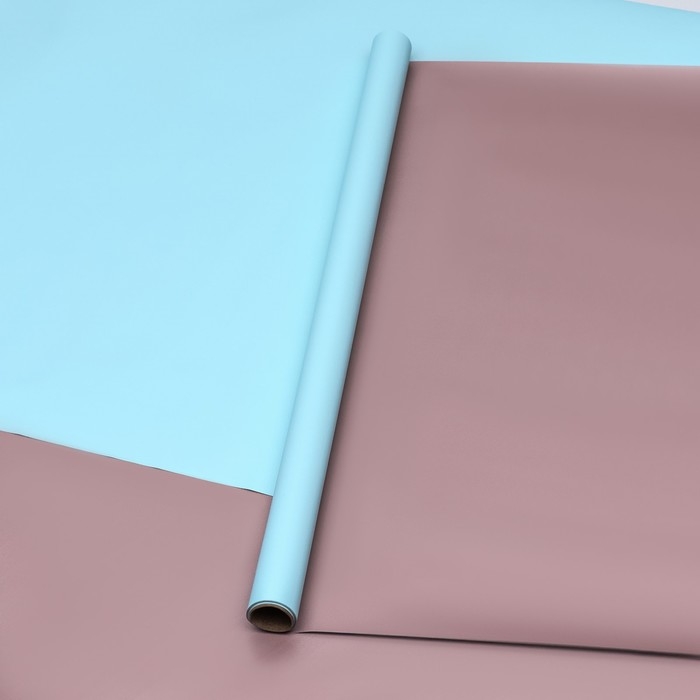 Пленка матовая для цветов, двухсторонняя, Пленка матовая для цветов, двухсторонняя,"Аура",синий - бронза, 57 см х 5 м