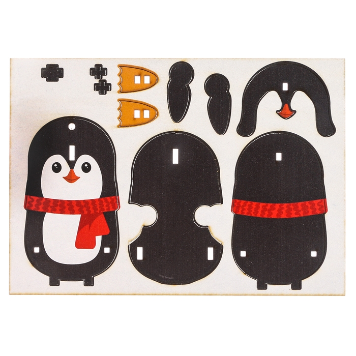 Ёлочная игрушка - подвеска деревянная сборная «Новый год! Пингвин» Ёлочная игрушка - подвеска деревянная сборная «Новый год! Пингвин»