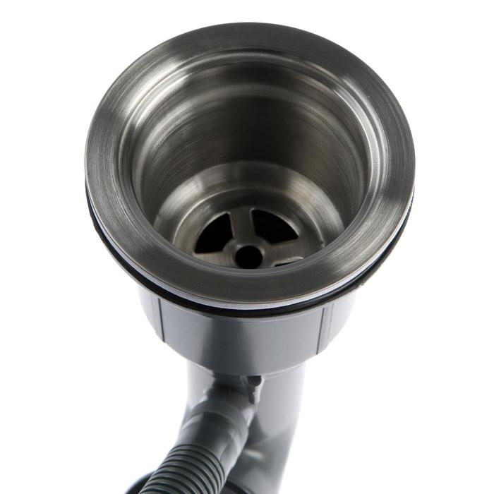 Мойка кухонная AFLORN AF95043F, врезная, S=3,0 и 0,8 мм, 50х43х20 см, сифон, графит Мойка кухонная AFLORN AF95043F, врезная, S=3,0 и 0,8 мм, 50х43х20 см, сифон, графит