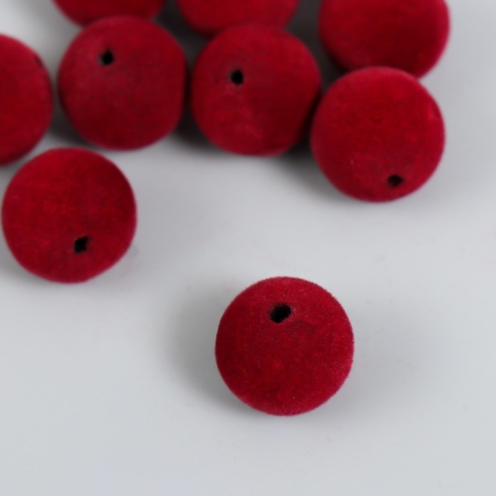 Бусины для творчества бархатное напыление Бусины для творчества бархатное напыление "Рубиновое вино" набор 10 шт d=1,4 см