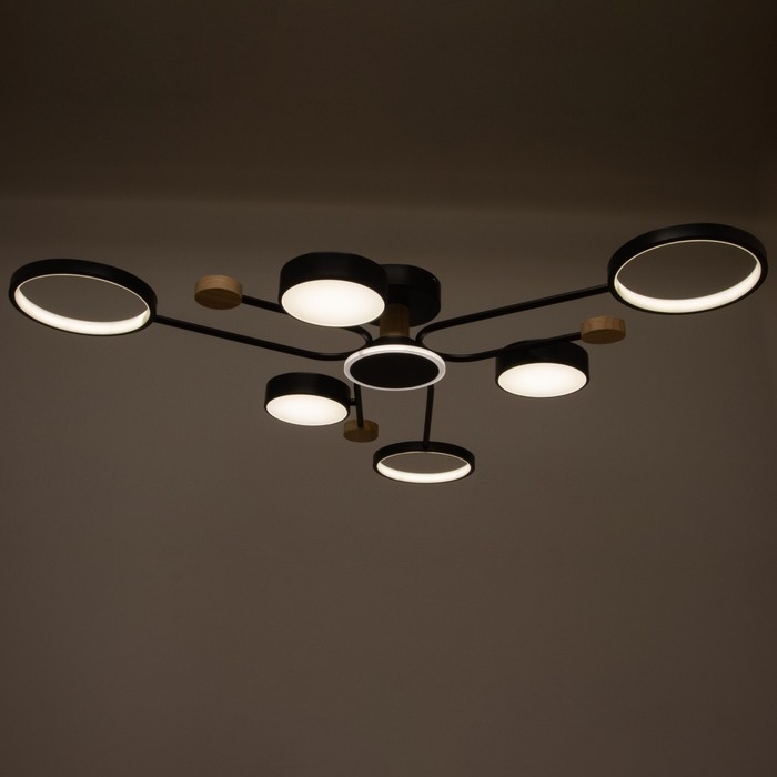 Люстра с ПДУ 2298/7BK LED 156Вт 3000-6000К черный 105х99х15 см BayerLux