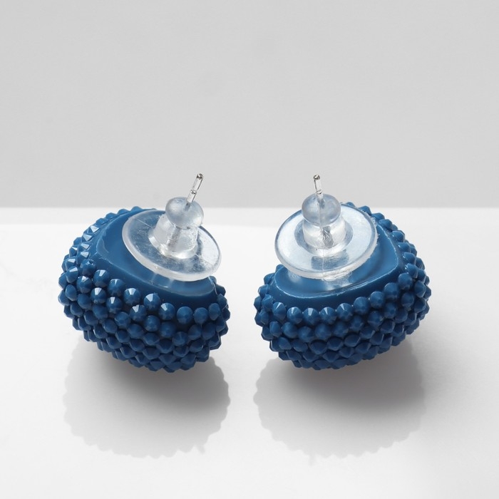 Серьги пластик «Карамель» сердце, цвет синий Серьги пластик «Карамель» сердце, цвет синий